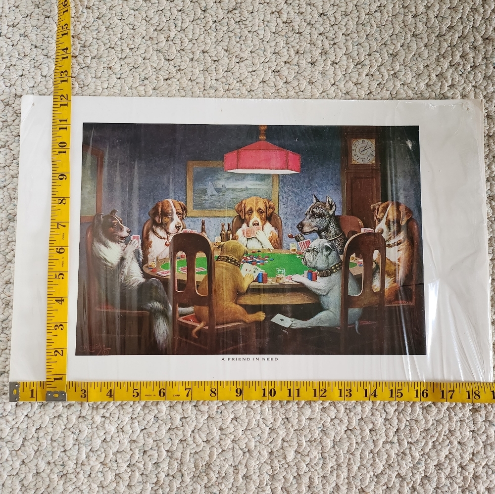 A Friend In Need Dogs Plaing Poker - Picture 2 of 8